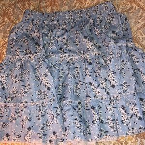 blue floral shein skirt - size small